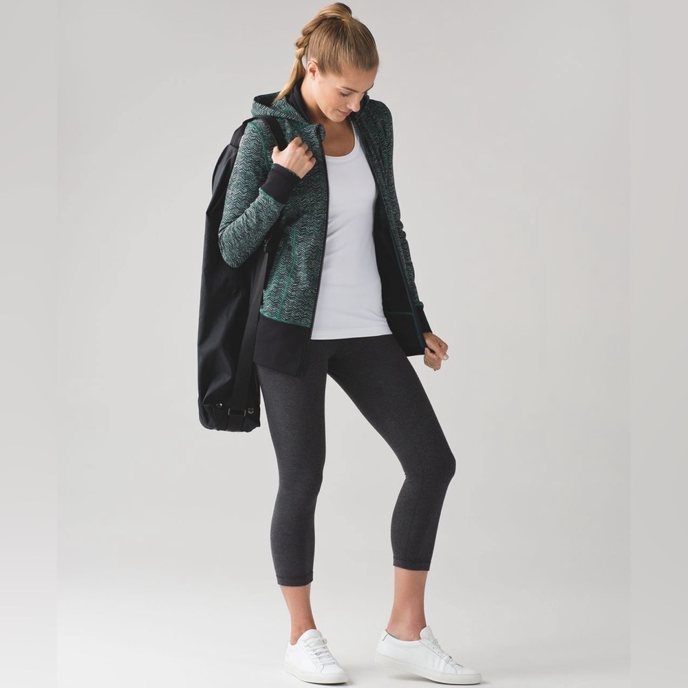 Lululemon Daily Practice Jacket Irregular Spacebone Sea Mist Deep Green / Black - Picture 3 of 16